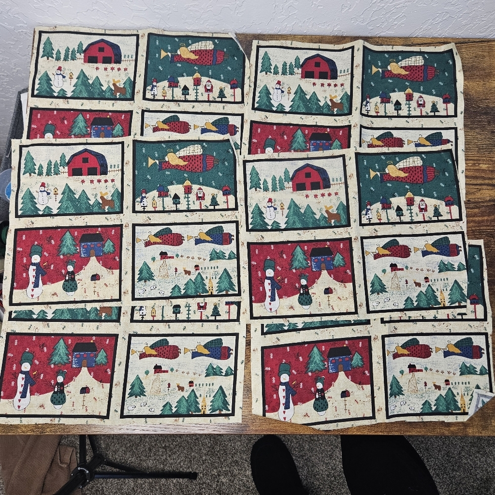 Christmas Plaid Appliques AND Quilt Fabric Countrycore Grannycore 90s Crafts - Picture 13 of 16